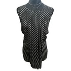 Michael Kors Polka Dot Blouse Women s Xl Nwt- Pleated Crewneck