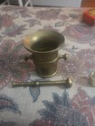 Antique Vintage Heavy Solid Brass Apothecary Pharmacy Medicine Mortar Pestle Set
