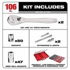 Milwaukee Ratchet   Socket Set 106pc 48-22-9486