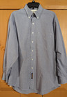 Tommy Hilfiger Mens 15 1 2 34 Dress Shirt Blue White Micro Check Ls Button Down