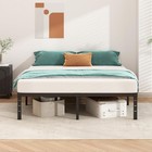 New Metal Platform Bed Frame Twin 18 Inch Tall Heavy Duty Support Slats Black