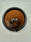 Htf Vintage Mcm Viking Glass Orb Ashtray In Brown 4    Stunning