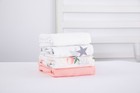 Baby Muslin Swaddle Blanket Receiving Breathable Bamboo Cotton 4 Pc  47x47
