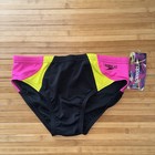 Speedo Vibe Collection Anthracite Flare Pink Swim Briefs Men Size 30 New