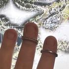 Lot Of 2 925 Silver gold Tone Green And White Stones   Bands Size 6