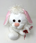 Fisher Price Puffalump 1986 Valentine Bunny White Nylon Plush Rabbit Heart 8012