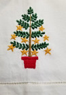 Vintage Embroidered Holiday Guest Towels Holiday Tree   Stars New Tags Set Of 2