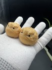A Pair Of Jade Bamboo Carved Golden Toads In The    di Bao Tian    Style                            