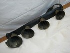 Antique Brass Horse Hames Shaft Bell Set Sleigh Buggy Equestrian Leather Bronze