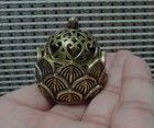 Brass Incense Burner Vintage Style Chinese Small Lotus Flower Covered Censer