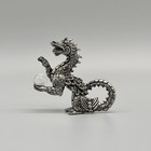 Vintage Cast Pewter Miniature Dragon Holding Crystal Ball 2 5  Figurine Signed