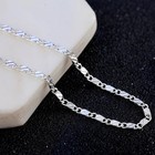 Real Solid 925 Sterling Silver Figaro Chain Necklace Men Women 16-22 Inch