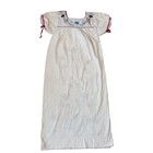 Vintage Mexican Hand Embroidered Maxi Dress Birds Floral Peasant Folk Art