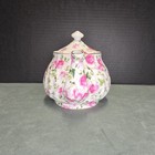 Darice Floral Chintz Porcelain Teapot Pink Rose Gold Trim 6 Inch Decorative Pot