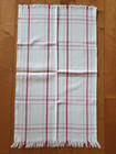 6 Vintage Red Striped Linen Kitchen Tea Towels