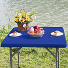 Square Fitted Table Cover Elastic Tablecloth Stretch Spandex Table Top Cover Tab