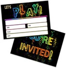 Neon Glow Birthday Party Invitation With Envelopes  20 Neon Party Invites For Bo