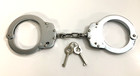 Professional Chrome Nickle Plated Steel Double Lock Hand Cuffs W  Keys