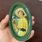 1920 Reg Us Pat Off  vintage Repro  Oval Coca Cola Lady  Golder Tin Tip Tray