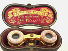 Vtg Lemaire Paris Mother Of Pearl Opera Glasses   Case Chas Hess San Francisco