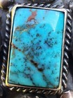 Vintage Navajo Sterling Silver Dendritic Godber-burnham Turquoise Ring Size 5 25
