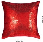 Red Square Sequin Decorative Throw Pillow Covers Cushion Case For Chair 
