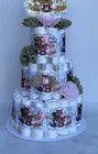 3 Tier Woodland  Diaper Cake Baby Shower Girl   Kirkland Brand Diaper Size 1