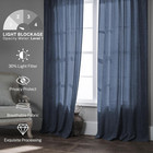 Navy Blue Polyester Curtains 96 Long  Semi-sheer 2 Panel Set For Living Room   B