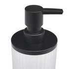 Ribbed Glass Metal Soap Pump Liquid Lotion Dispenser Modern Vintage Bathroom New