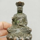 Chinese Tibet Buddha Bronze Statue Ksitigarbha King Old Copper Statue