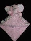 Petite L amour Plush Elephant Security Blanket Baby Lovey Pink White