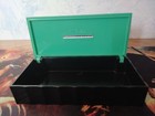 Vintage Bakelite Green   Black Community Flatware  Trinket Box Art Deco