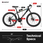 26  Mtb Mountain Bike Shimano 21-speed Mechanical Disc Brakes Front Suspension