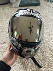 Icon Armada Bioskull Chrome Original Full Face Helmet Size Large Motorcycle