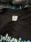 Vintage Majestic Wolverines Mesh Baseball Jersey Black Teal Size Xl