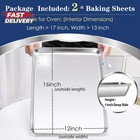2pcs Stainless Steel Cookie Sheet Baking Pan Oven Tray Commercial Baking Sheet