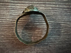 Ancient Ring With Red Stone Poss  Late Roman byzantine medieval Diameter 20mm2gr