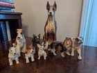 Porcelain Dog Figurine Collection Assorted Breeds  Sculptures  Lot Of 8 