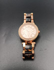 Michael Kors Parker  Watch Mk-5841 Womens Rose Gold Tone Brown Needs Battery