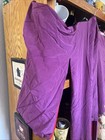 As-is Vintage Japanese Silk Kimono Purple Floral Crafts Upcycle Damage 1940s