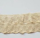 Antique Sewing Remnant Trim Embroidered Fragment Edging Sewing 37  Round B35