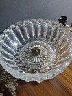 Antique Crystal Bowl And Brass Candle Holders