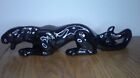 Mcm Ceramic Black Panther Stalking Figure And It Has Jeweled Eyes 14  Long  Z140