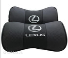 Lexus Logo Car Neck Pillow Cowhide Leather Pp Cotton Headrest Set Of 2 New Japan