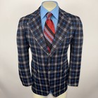 Vintage 60s 70s Leisure Suit Jacket Blazer Coat Plaid Loud Ugly Disco Mens 40