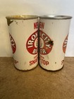 2 Rare  Vintage Different Iron City Beer Easy Open Snap Top  Steel Cans