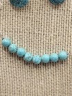 2 Pc 925 Sterling Silver Turquoise Necklace Pierced Teardrop Earrings Set