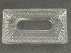 Vintage Heavy Cut Pressed Glass Lead Crystal Tissue Box Cover Holder Protector