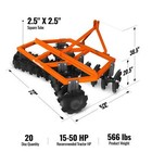 Mechmaxx 3 Point 72   Inch Notched Disc Harrow Plow For Category 1 Tractor  Dh72
