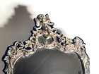 Large Sterling Silver Counter Mirror Detailed Cupid Motif Vintage